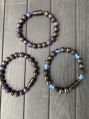 round magnetic beads with aromatherapy lava stones  choose your length, message us for custom color requests!