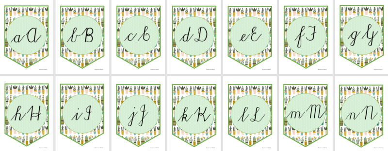HOUSEPLANTS CURSIVE WRITING BUNTING