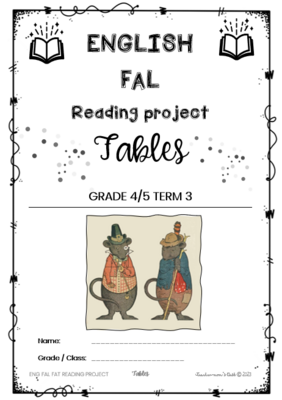 ENG FAL READING PROJECT: FABLES GR 4/5 TERM 3 2023