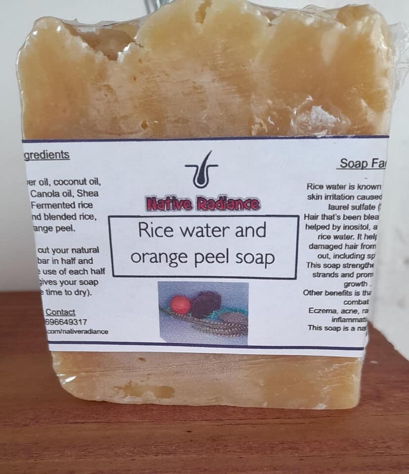 Rice water and orange peel soap