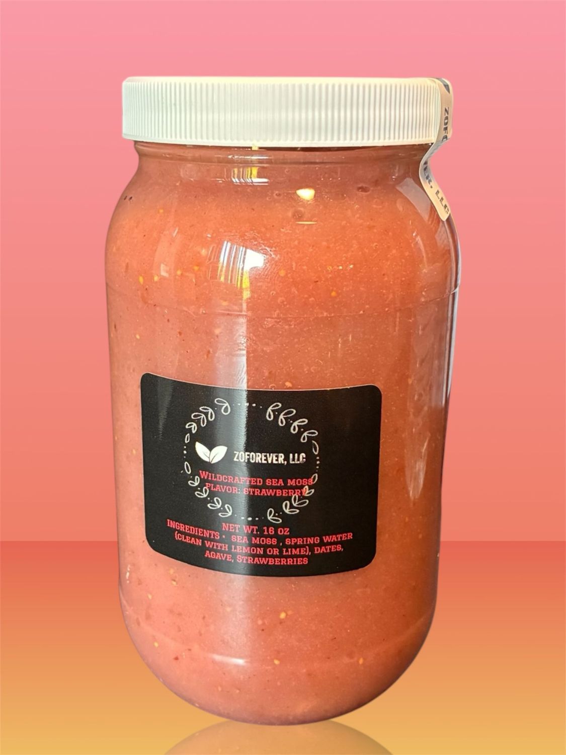 St. Lucian Gold Wildcrafted Seamoss 16 oz Flavor Strawberry