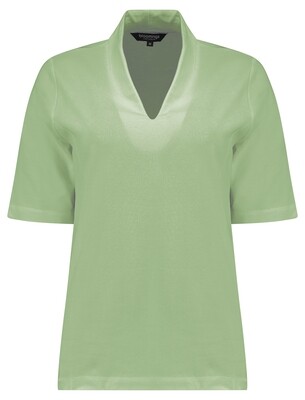 Bloomings Stand up collar shirt s/sleeve Groen SLT14-8046