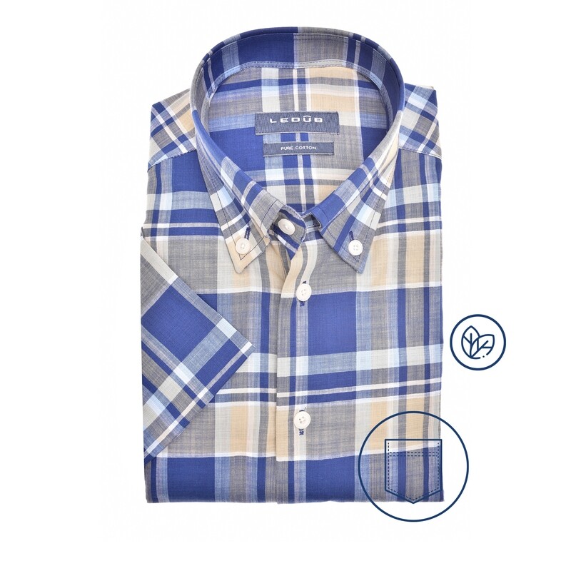 Ledub Shirts Plain:Overhemd Donkerblauw 176 0141825