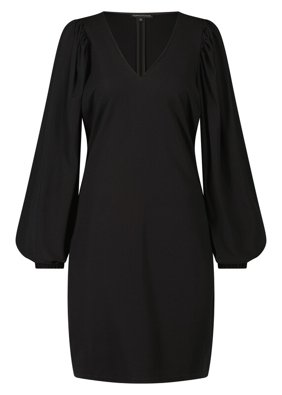 Tramontana Dress Jersey Puff Sleeve Black Q15-09-501