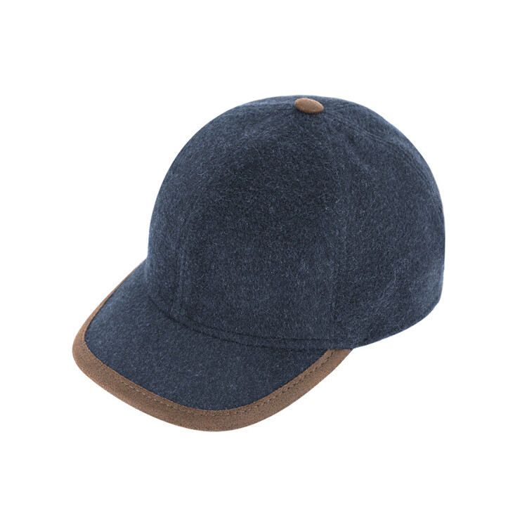 Fiebig Baseballcap virgin wool with earflap Blauw 424017