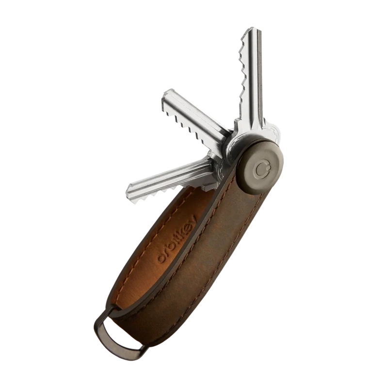 Orbitkey Crazy Horse Leather Key Organiser Bruin CHLO-2-OBOBGM
