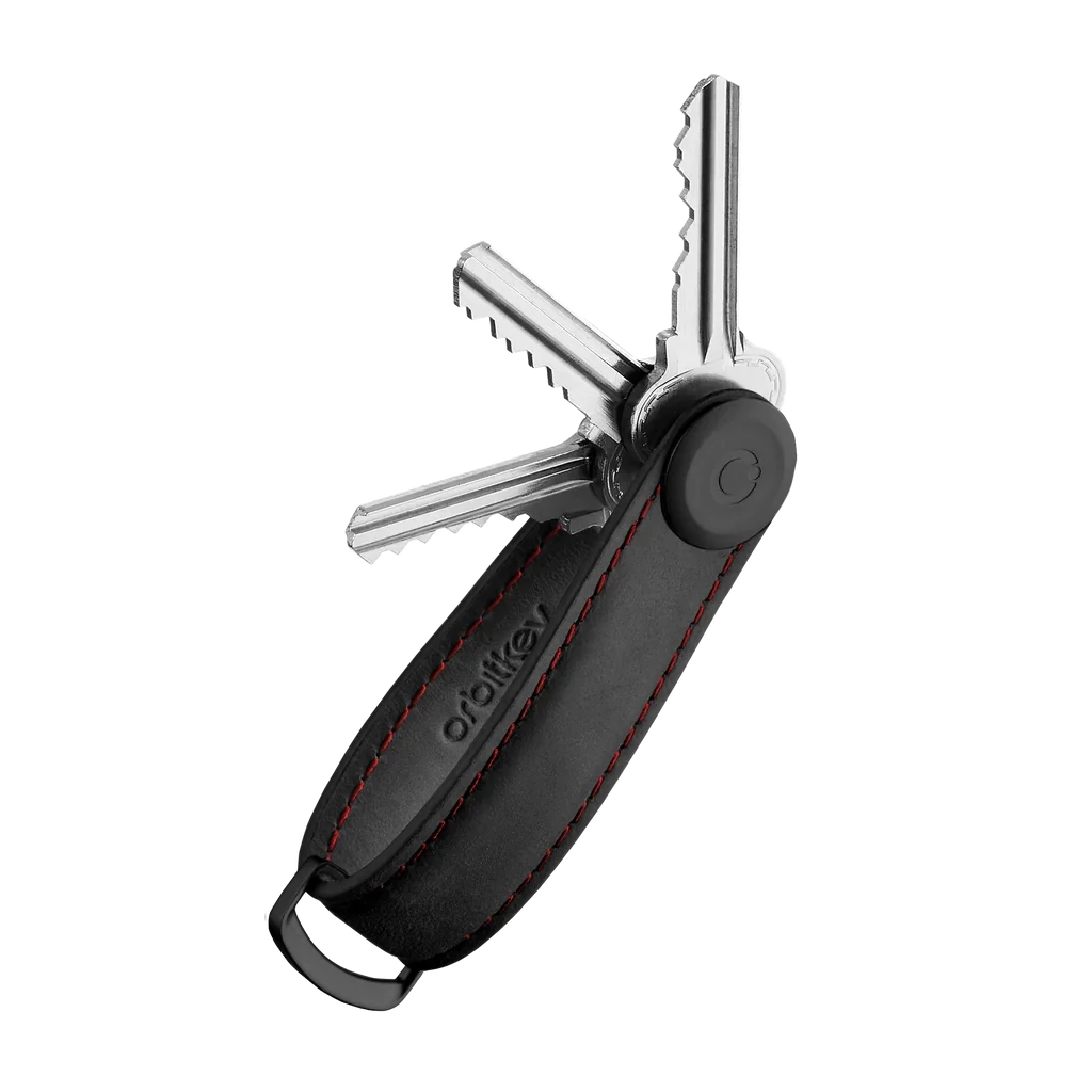 Orbitkey Crazy Horse Leather Key Organiser Rood CHLO-2-OBRDBK