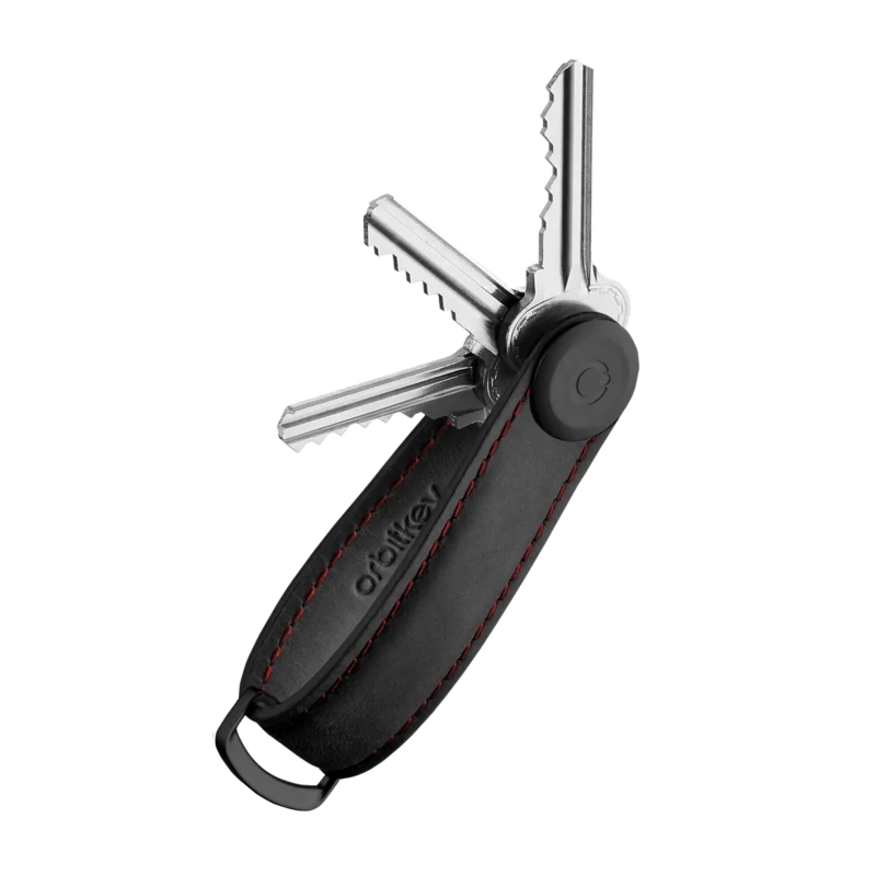 Orbitkey Crazy Horse Leather Key Organiser Rood CHLO-2-OBRDBK