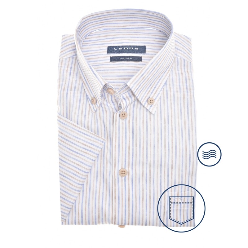 Ledub Shirts Stripe:Overhemd Blauw 0142411