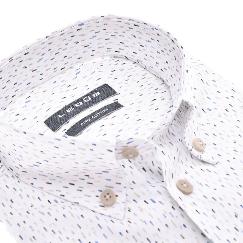 Ledub Shirts Print:Overhemd Wit met groen 915 0142386