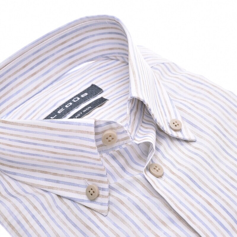 Ledub Shirts Stripe:Overhemd Blauw 0142411