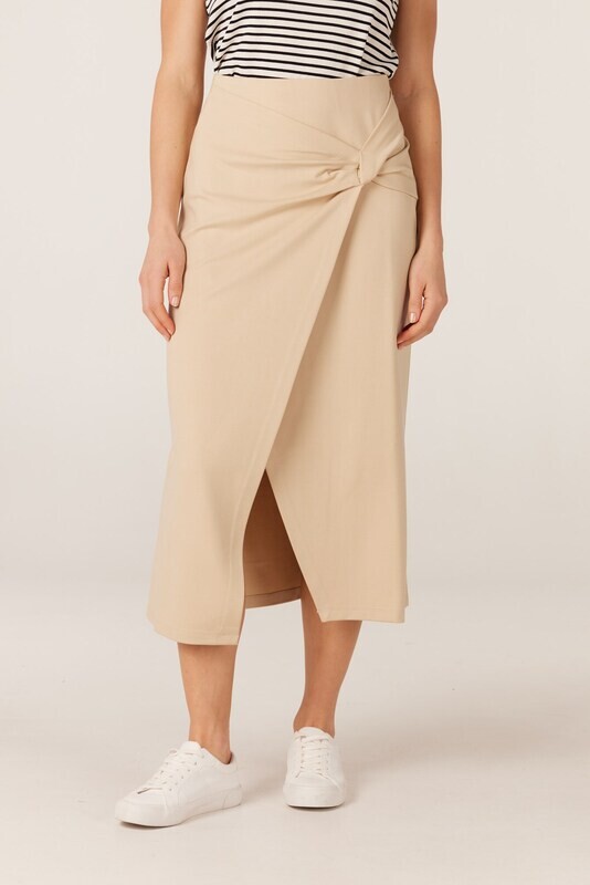 Jansen Amsterdam skirt calflength with knot det sand JANNA SS24