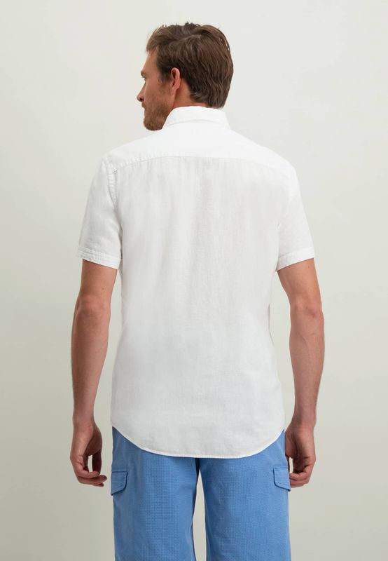 State of Art Shirt SS Plain LI/CO Wit 26114907