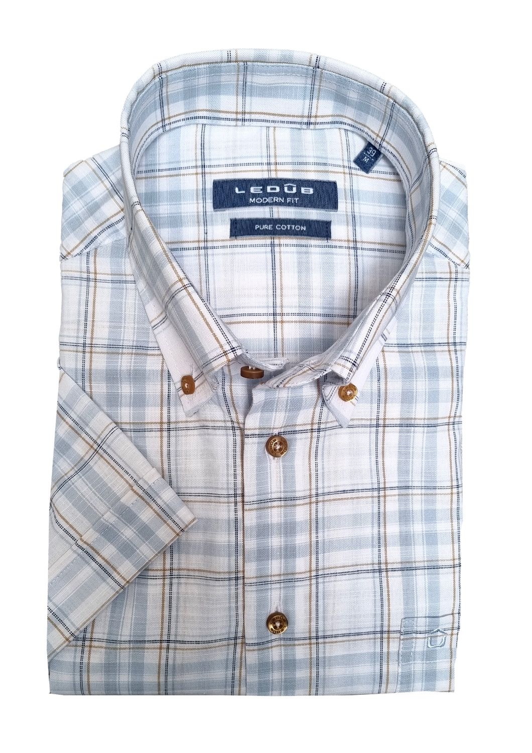 Ledub Shirts Check:Overhemd korte mouwen Blauw 0701946