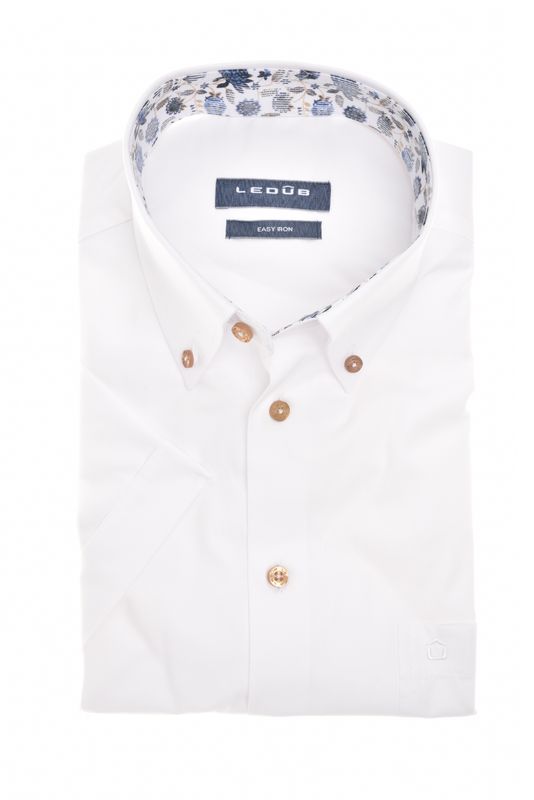Ledub Shirts Plain:Overhemd korte mouwen Wit 0701934