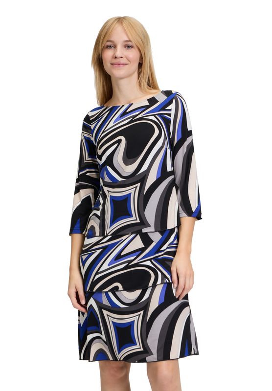 Betty Barclay jurk 3/4 Arm Black/Blue 16112740