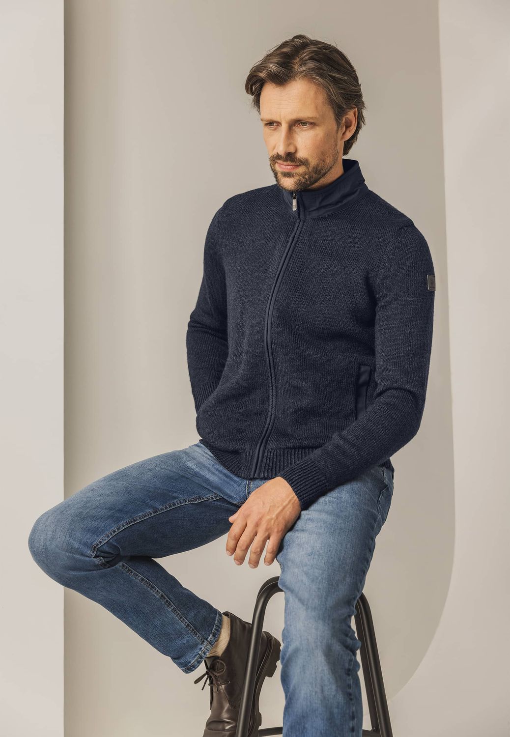 State of Art Cardigan Plain - Nyl Blauw 16124046