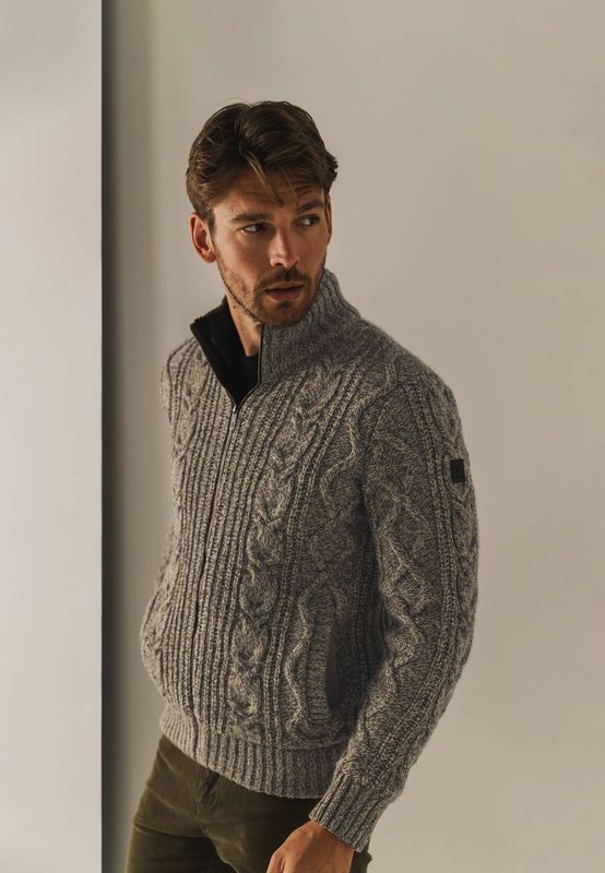 State of Art Cardigan Plain - Poc beige:donkerantraciet 16124049