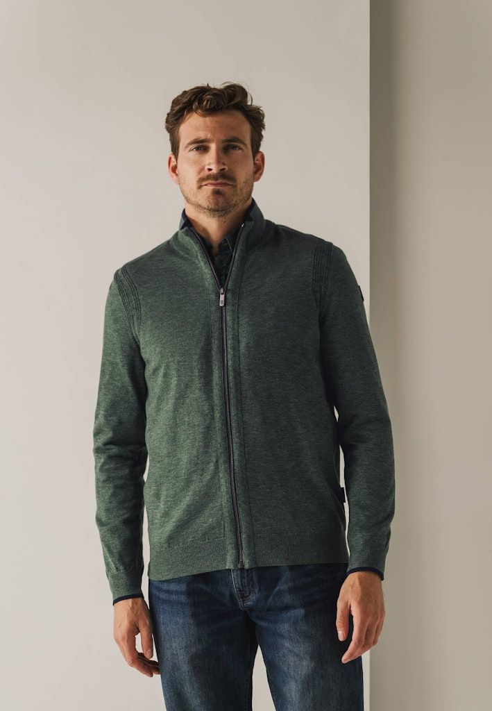 State of Art Cardigan Plain - Zip Groen 16124911