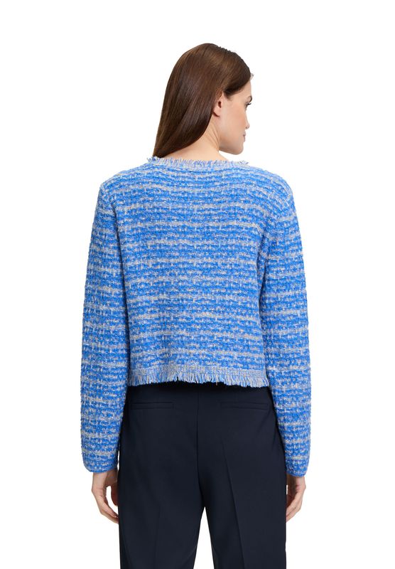 Betty Barclay Strickjacke Kurz 1/1 Arm Patch Blue/Nature 52091029