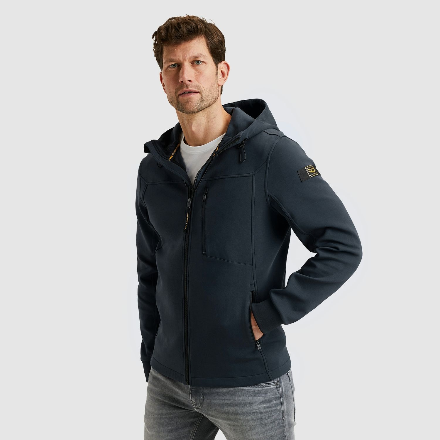 PME Legend Zip jacket interlock sweat Blauw PSW2502474