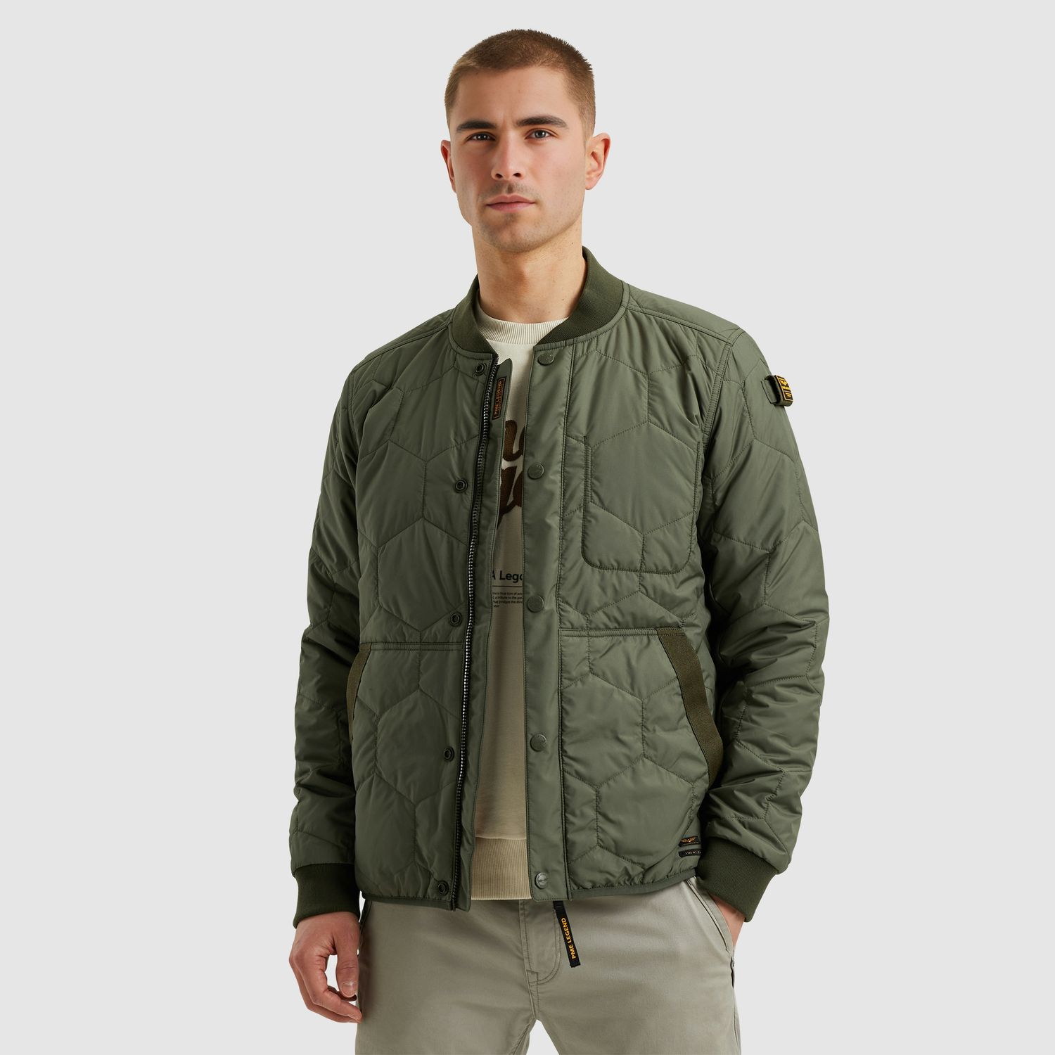 PME Legend Short jacket FLYGLICER Lire Rib Thyme PJA2502102