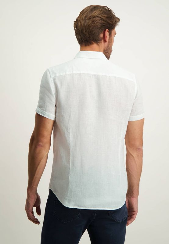 State of Art Shirt SS Plain Linen Wit 26113247