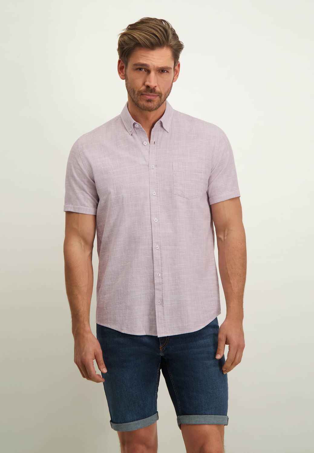 State of Art Shirt SS Plain Y/D Wit 26113951