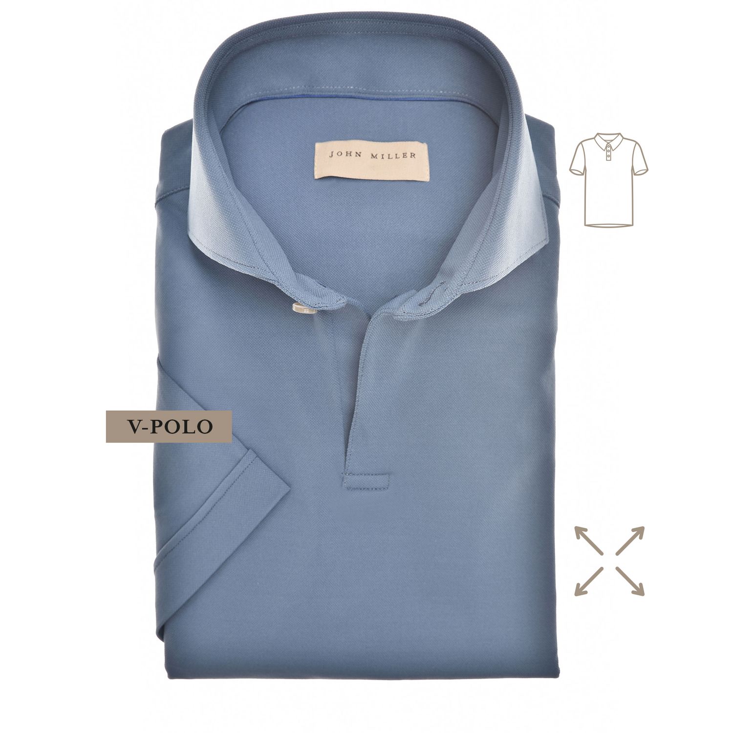 John Miller Shirts Plain:Polo shirt Middenblauw 166 5142037