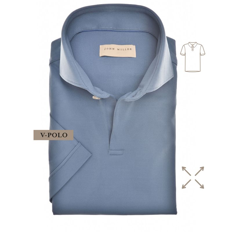 John Miller Shirts Plain:Polo shirt Middenblauw 166 5142037