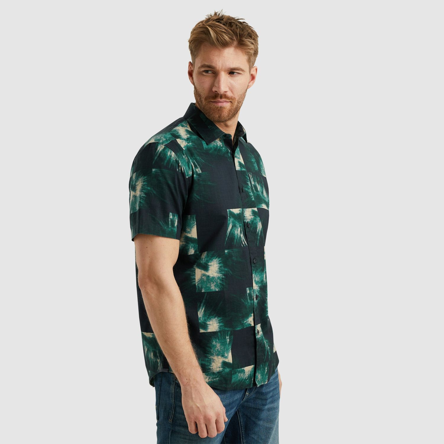 PME Legend Short Sleeve Shirt Print on Ctn Sl Blauw PSIS2503232