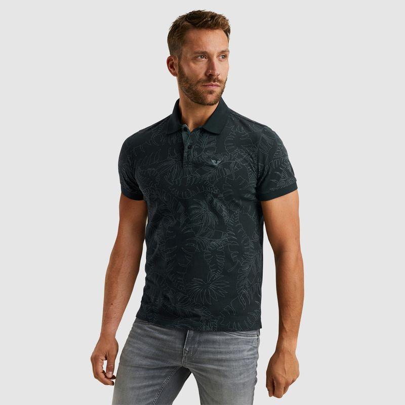 PME Legend Short sleeve polo Single jersey ao Blauw PPSS2503859