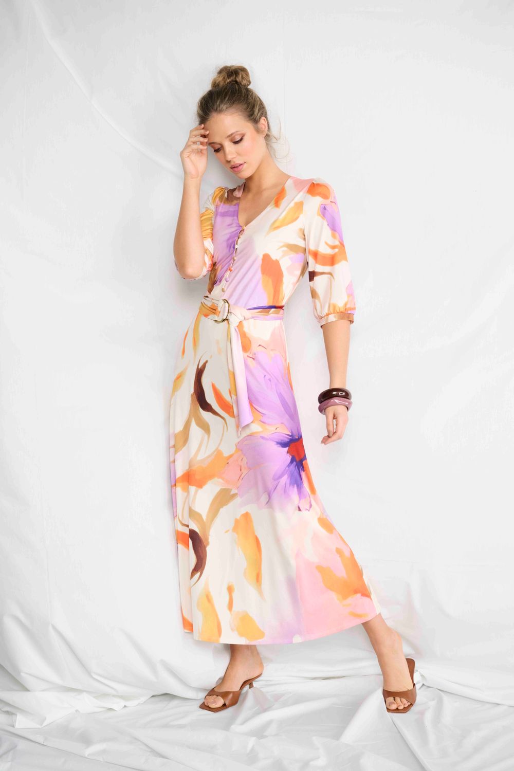 K-Design Maxi jurk met design Rose A324