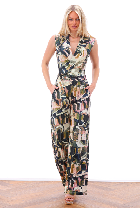 K-Design Jumpsuit met design Bruin A205