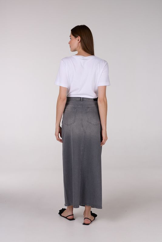 Jansen Amsterdam KAROLIEN ROK JEANS GD 684 long slit grey KAROLIEN SS25
