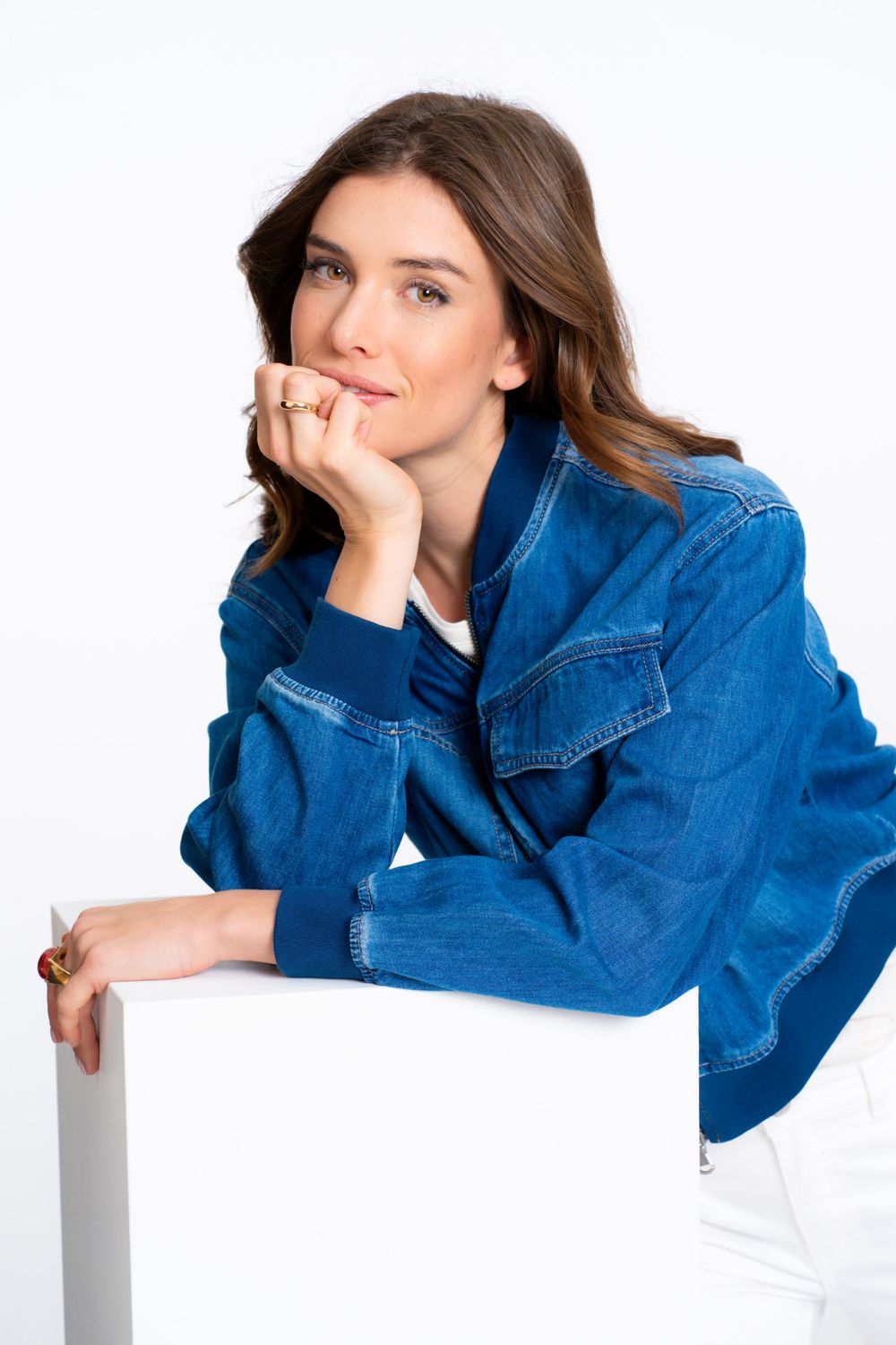 Geisha Jeans bomber Blauw 55006-10