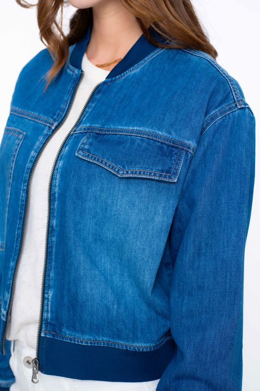 Geisha Jeans bomber Blauw 55006-10