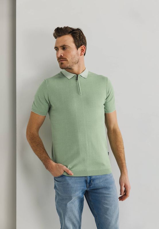 State of Art Poloshirt Knitted SS Blauw 47115053