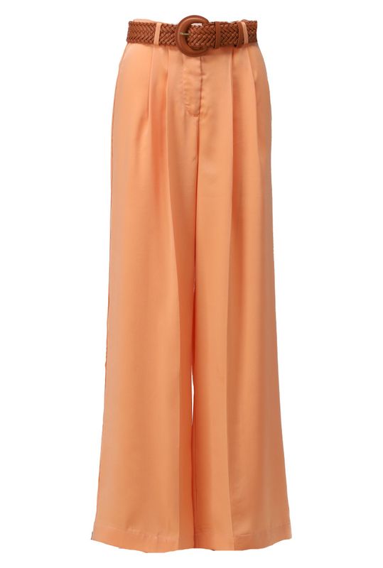 K-Design Wijde broek in satijn look met RIEM Rose A675