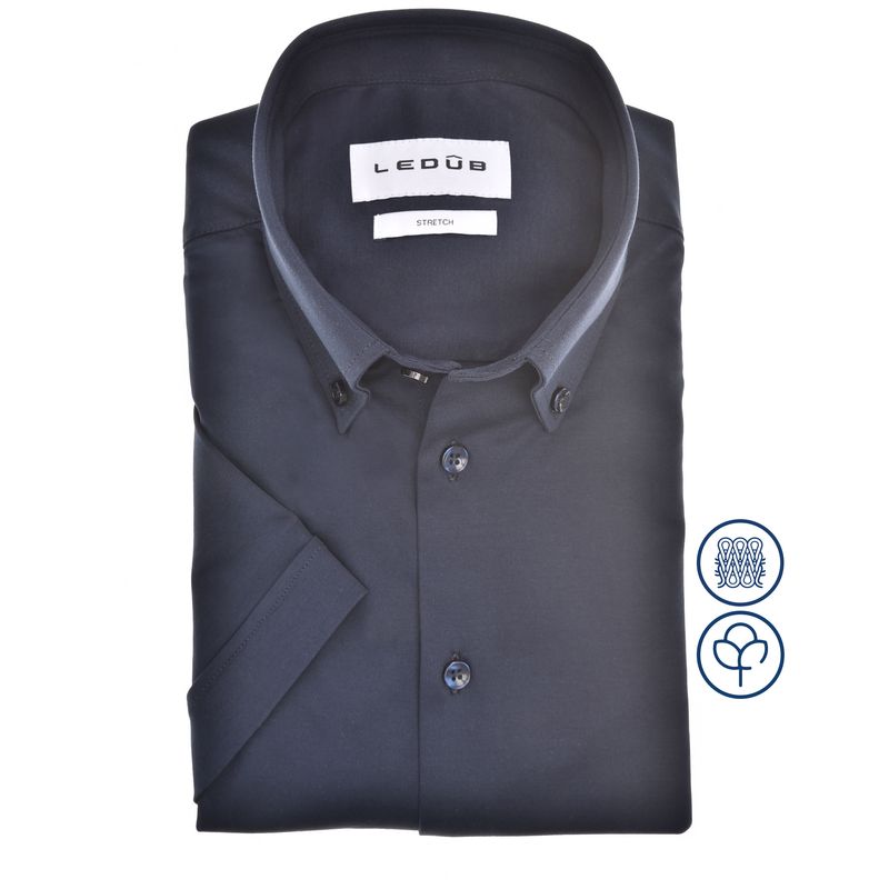 Ledub Shirts Plain:Overhemd Blauw 0143001