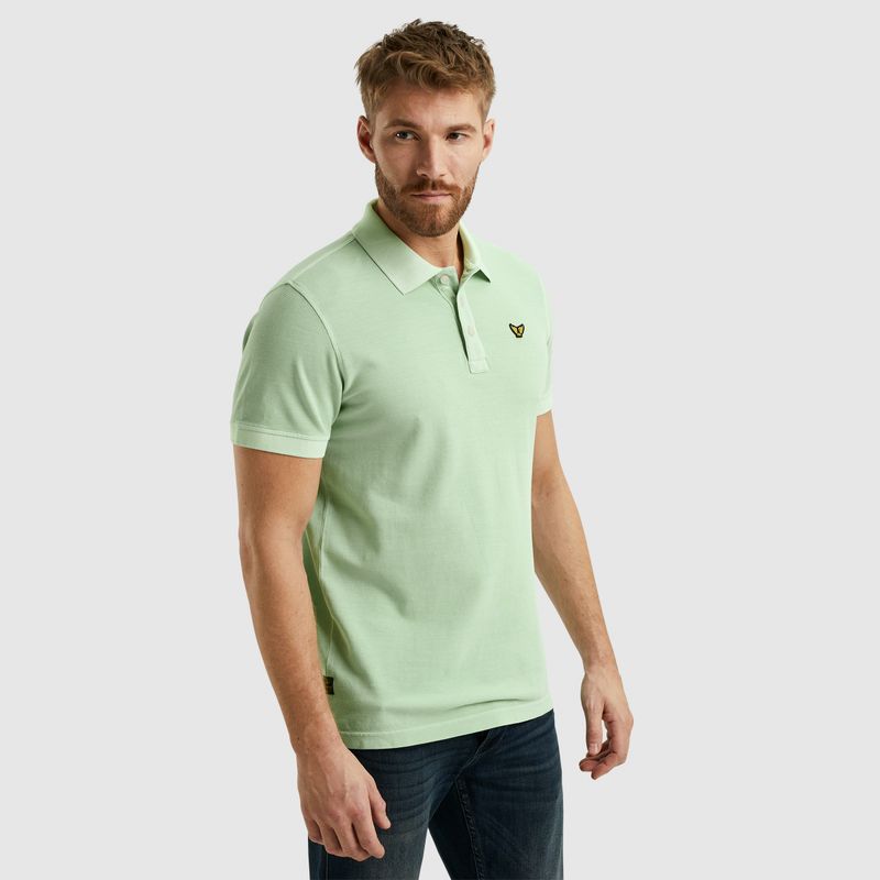PME Legend Short sleeve polo pique garment dy Quiet Green PPSS2504850