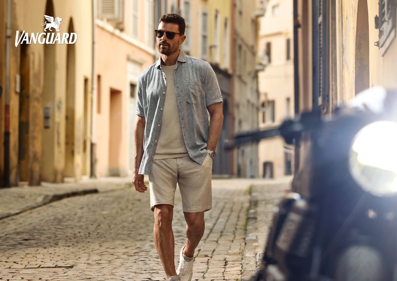 Vanguard Short Sleeve Shirt Linen Cotton bl Diversen VSIS2504260