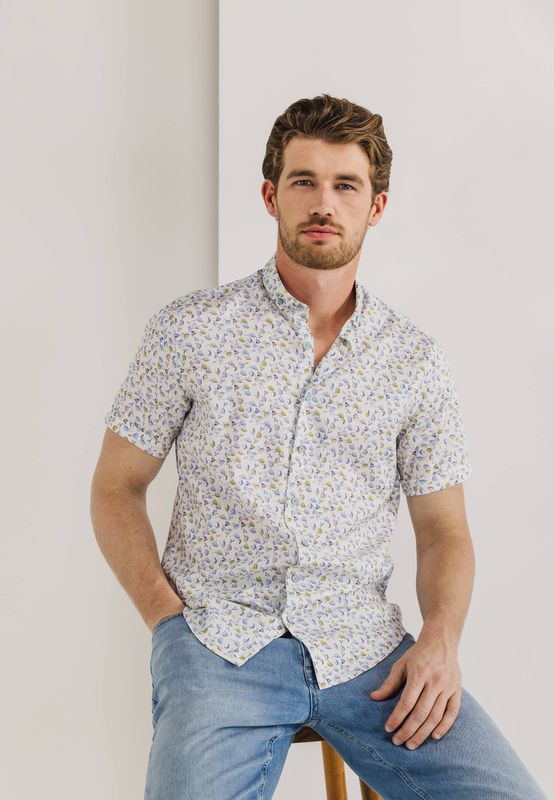 State of Art Shirt SS Print Twill Wit 26415291