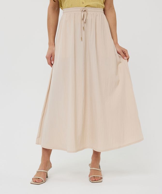 Esqualo Skirt maxi wide Beige HS25.05204