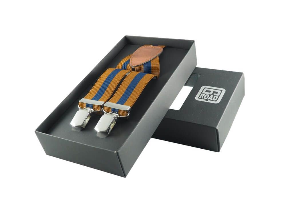 SIXROAD - 6ROAD Bretel strepen 3 clips cognac 854020