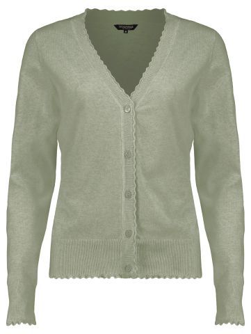 Bloomings Scalloped V neck cardigan Lily Pad mel SLK14-8658
