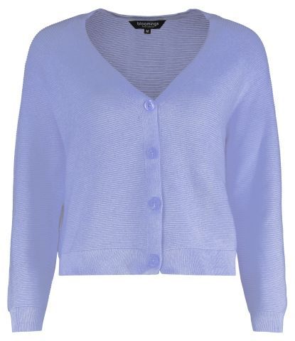 Bloomings V neck cropped cardigan structure kn Jacaranda mel SLK20-8649