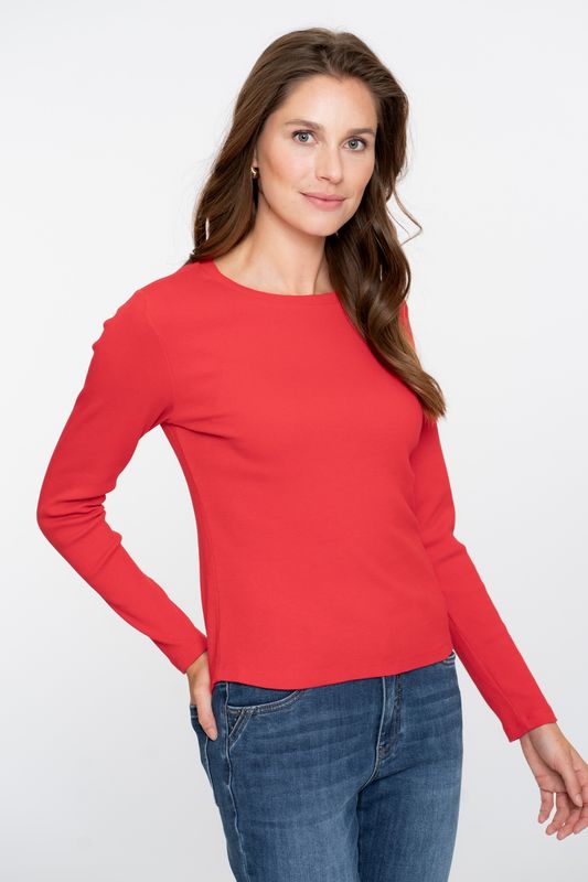 Geisha T-shirt rib round neck Rood 52603-41