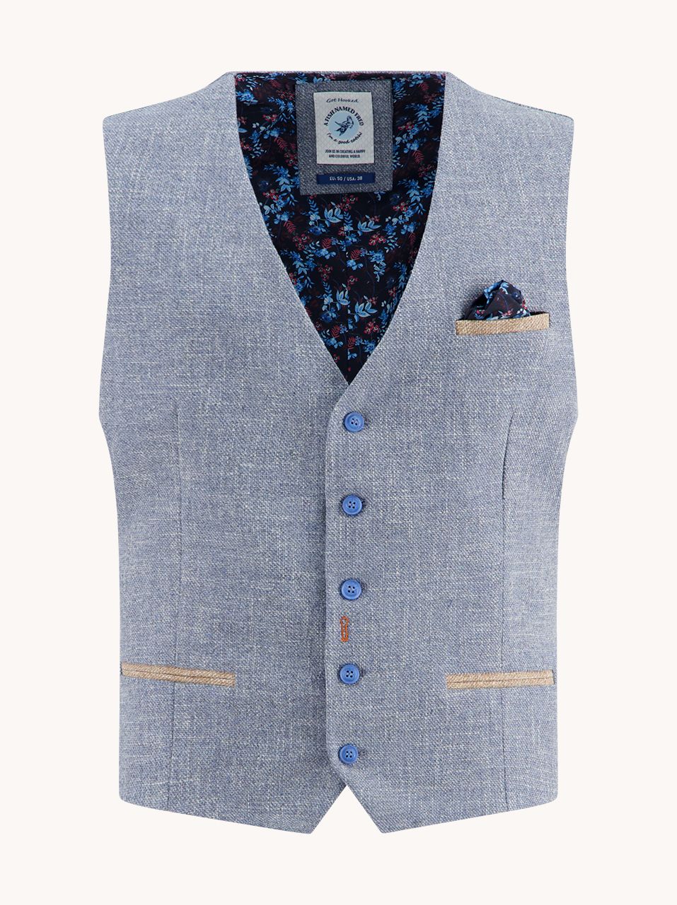 A fish named Fred Waistcoat structure Jeans Blue 32132