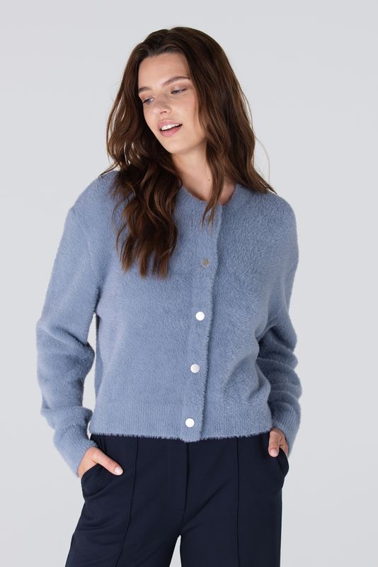 Jansen Amsterdam CLOE VEST P 205 pressbuttons 000761 - blue grey CLOE W25